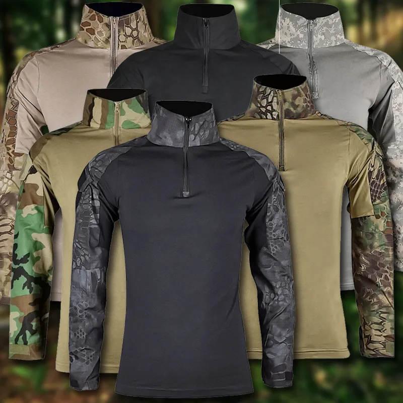 Tactical Military Shirt Cargo - S～4XLサイズ、屋外用、G2迷彩柄、米軍戦闘服、ミリタリーシャツ、カーゴ、CPマルチカム、エアソフト、ペイントボール、綿素材、タクティカルウェア。