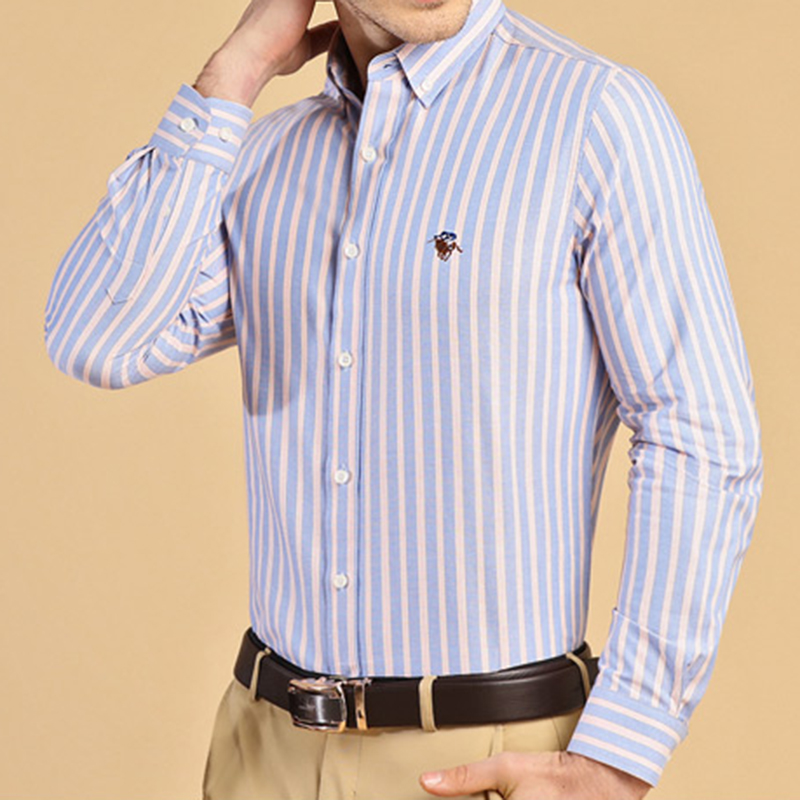 メンズ向け新作100%コットン スマートカジュアル長袖シャツ - Oxford Cotton Casual Shirt Business のレビューと価格