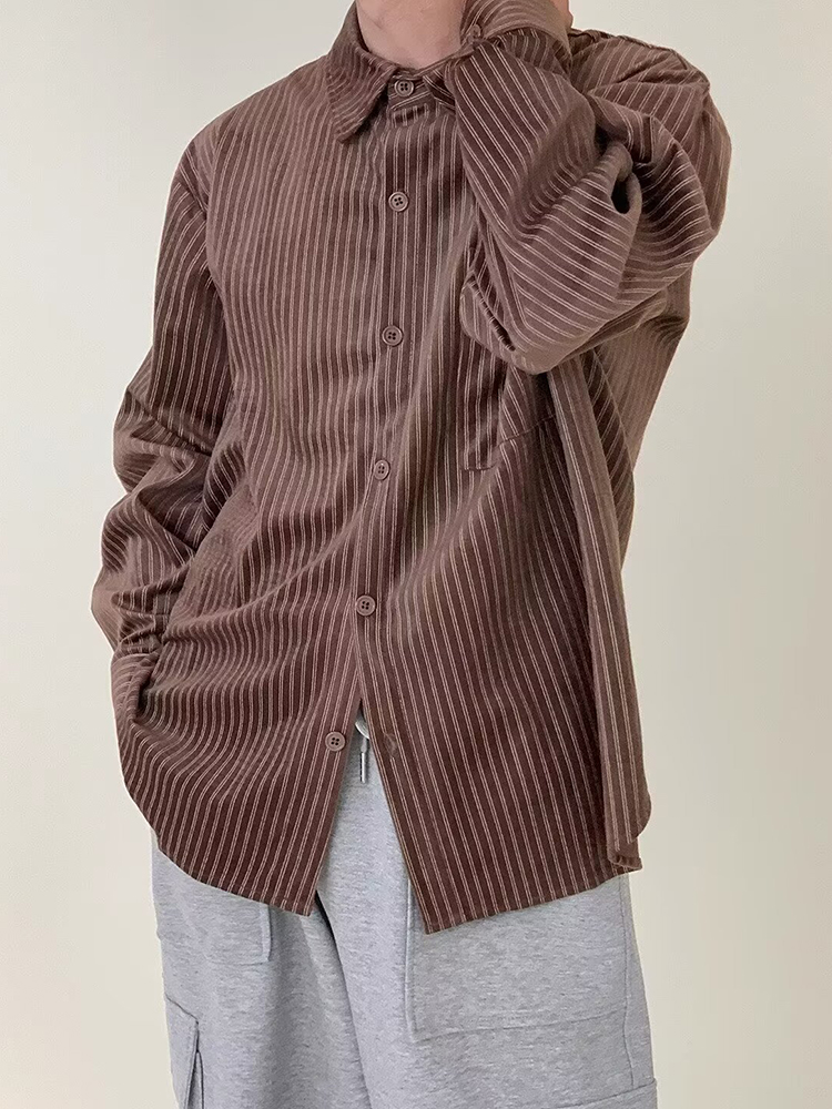 スタイリッシュなメンズ長袖コーデュロイシャツ春カジュアルター - Corduroy Button Up Shirt Men のレビューと価格