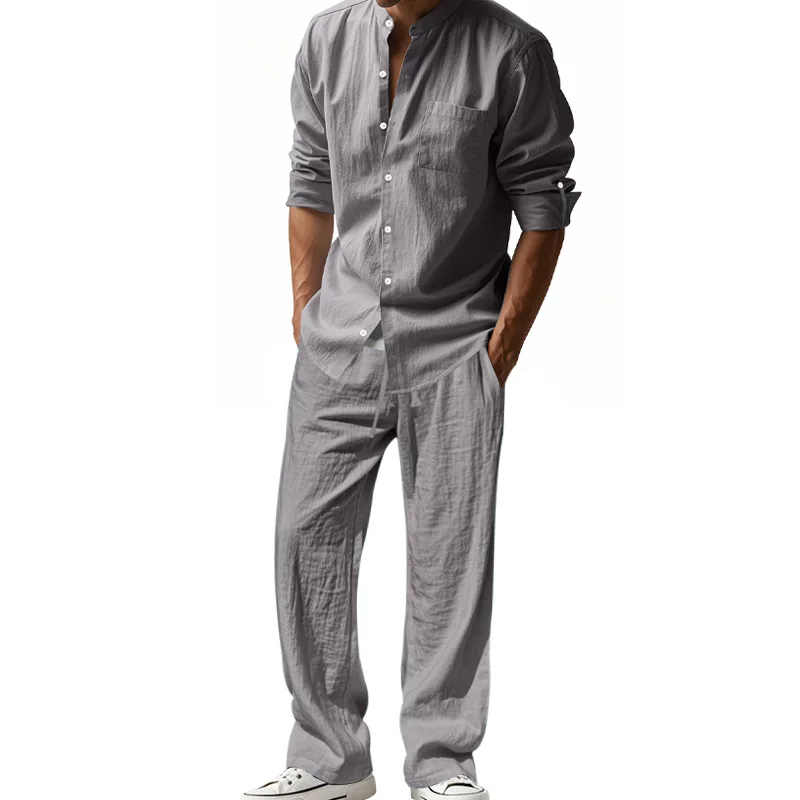 2025年クロスボーダーアメリカン四季リネンメンズカジュアル - Mens Linen Shirt Long Sleeve のレビューと価格