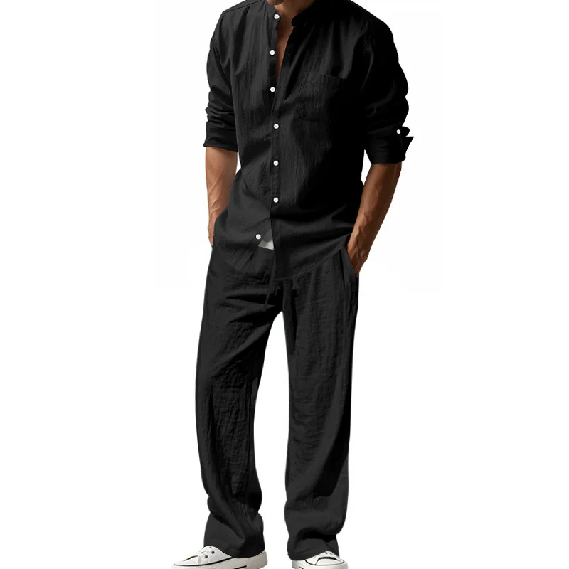 2025年クロスボーダーアメリカン四季リネンメンズカジュアル - Mens Linen Shirt Long Sleeve のレビューと価格