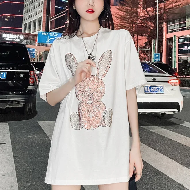 レディースサマーカジュアルTシャツ：ダイヤモンドカートゥーン - T-Shirts のレビューと価格