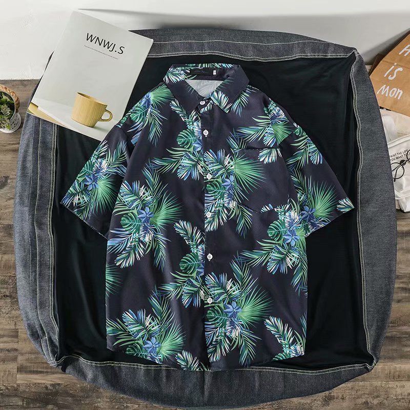 男性用ヴィンテージフローラル半袖シャツ,休暇用ビーチハワイア - Vintage Hawaiian Floral Shirt のレビューと価格