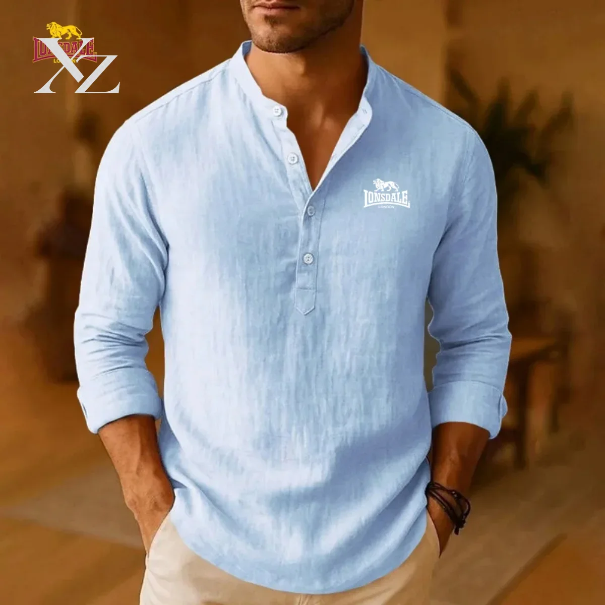 LONSDALEのメンズ向け新作カジュアルシャツ。軽量で肌触 - Mens Linen Shirt Long Sleeve のレビューと価格