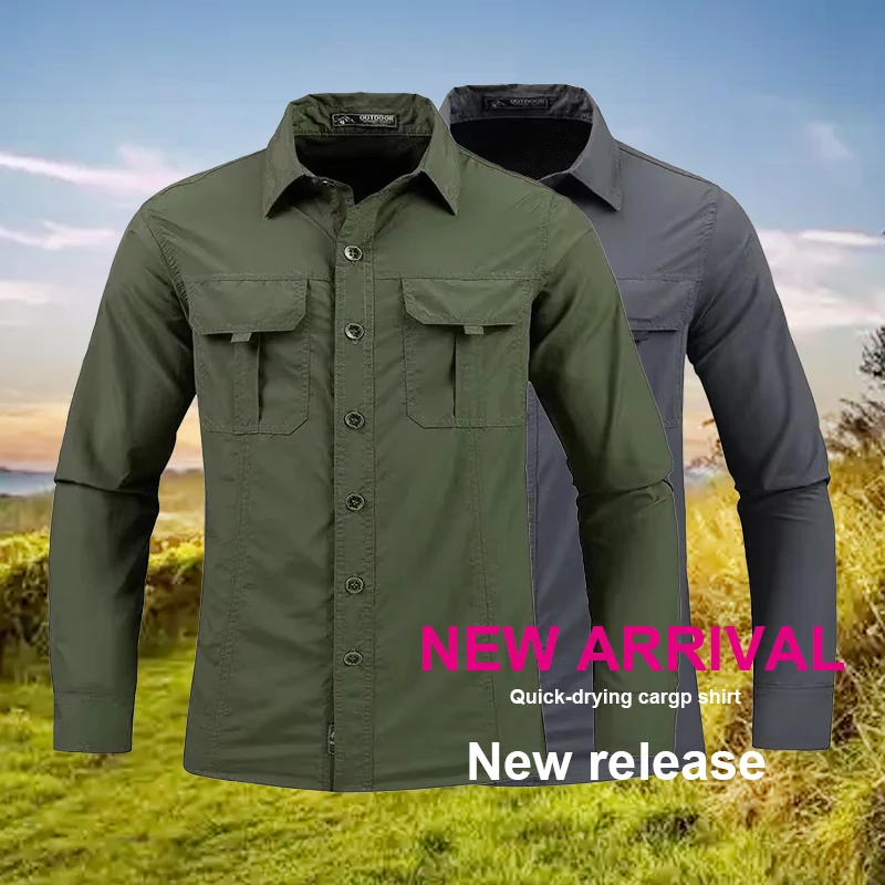 5XL 男性軽量速乾シャツ戦術カジュアル軍事長袖カーゴシャツ - Tactical Military Shirt Cargo のレビューと価格