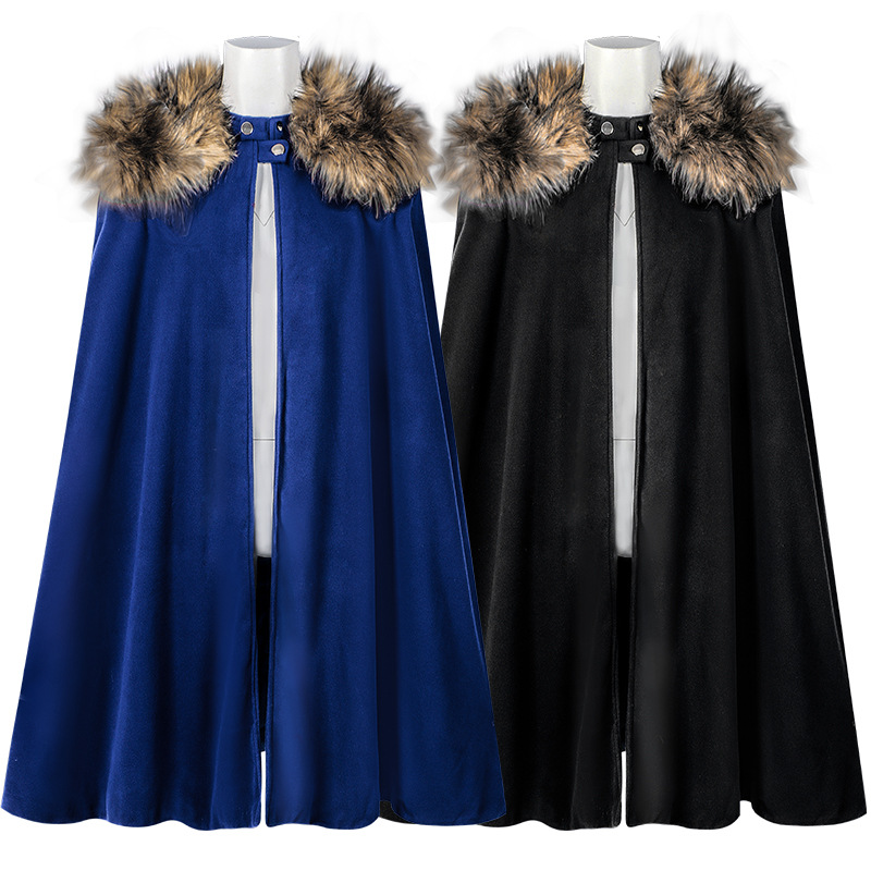 ハロウィーン用ウールケープ、レトロなファーカラー、スチームパ - Jackets のレビューと価格